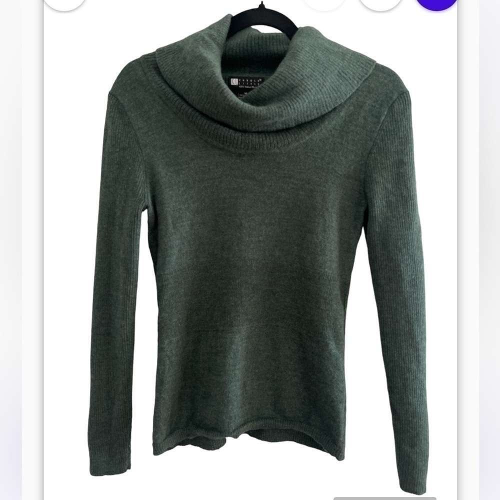 Carole Little Merino Wool Cowl Neck Sweater